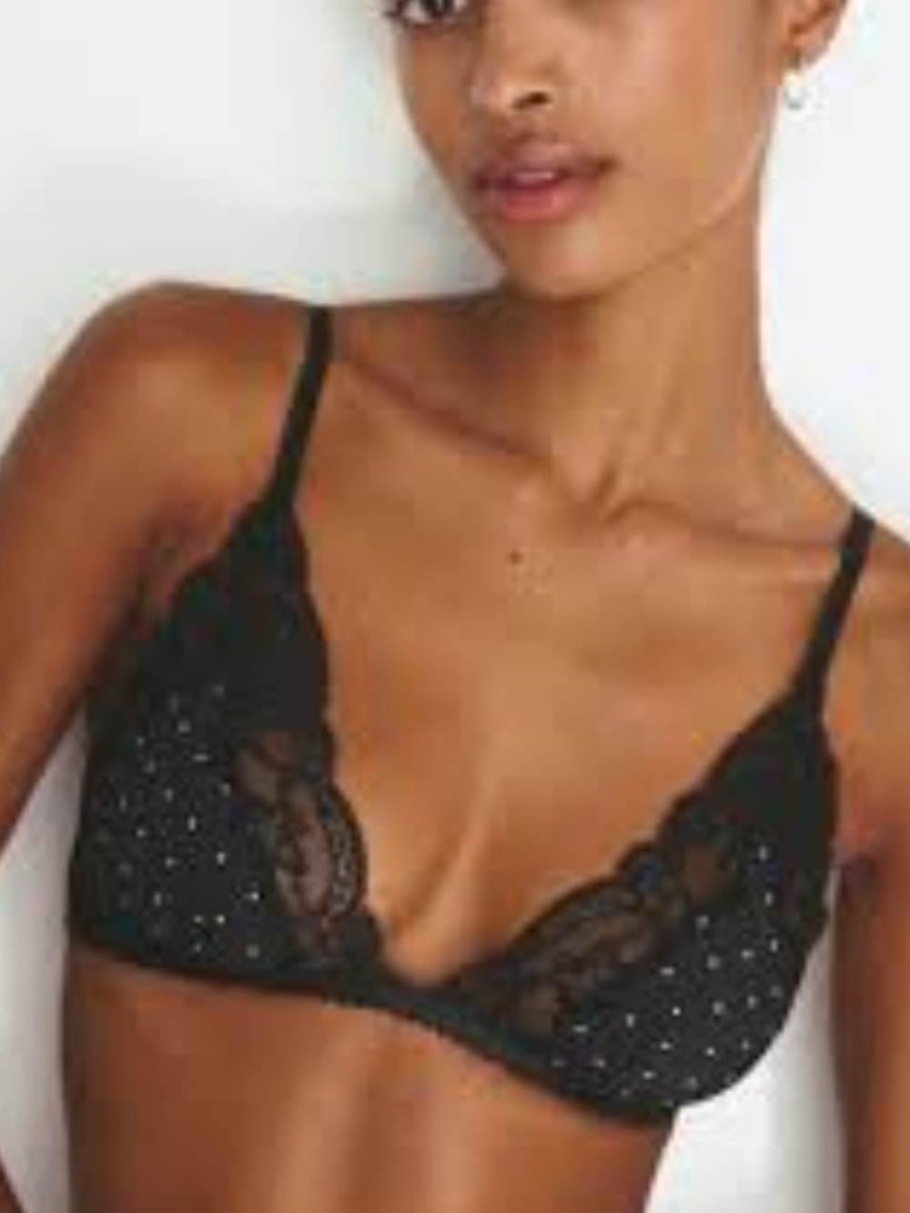 PINK by Vs Black Lace Triangle Bralette - Women Intimates